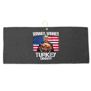 Humor Funny Trump Winner Winner Turkey Dinner Thanksgiving Large Microfiber Waffle Golf Towel