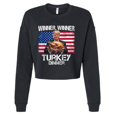 Humor Funny Trump Winner Winner Turkey Dinner Thanksgiving Cropped Pullover Crew