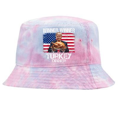 Humor Funny Trump Winner Winner Turkey Dinner Thanksgiving Tie-Dyed Bucket Hat