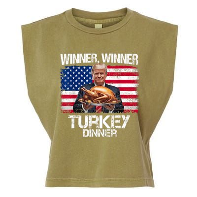 Humor Funny Trump Winner Winner Turkey Dinner Thanksgiving Garment-Dyed Women's Muscle Tee