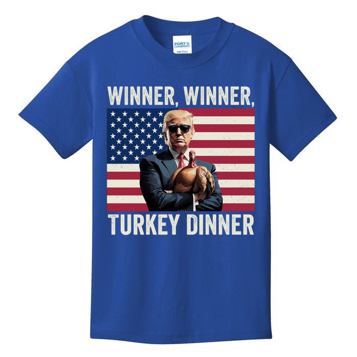 Humor Funny Trump Winner Winner Turkey Dinner Thanksgiving Cool Gift Kids T-Shirt