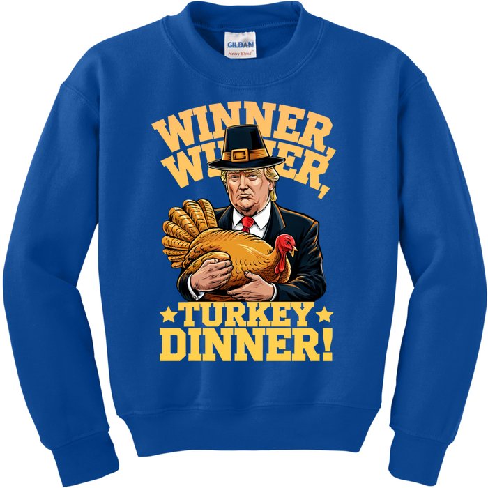 Humor Funny Trump Winner Winner Turkey Dinner Thanksgiving Gift Kids Sweatshirt