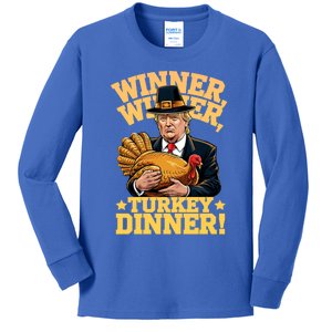 Humor Funny Trump Winner Winner Turkey Dinner Thanksgiving Gift Kids Long Sleeve Shirt