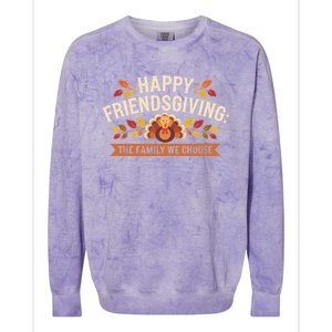 Happy Friendsgiving Thanksgiving Fall Give Thanks Family Gift Colorblast Crewneck Sweatshirt