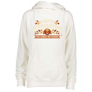 Happy Friendsgiving Thanksgiving Fall Give Thanks Family Gift Womens Funnel Neck Pullover Hood