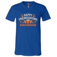 Happy Friendsgiving Thanksgiving Fall Give Thanks Family Gift V-Neck T-Shirt