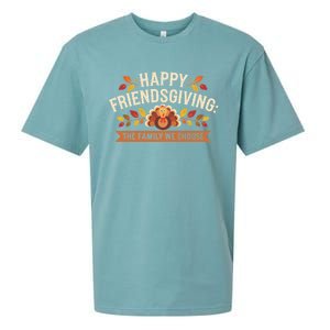 Happy Friendsgiving Thanksgiving Fall Give Thanks Family Gift Sueded Cloud Jersey T-Shirt