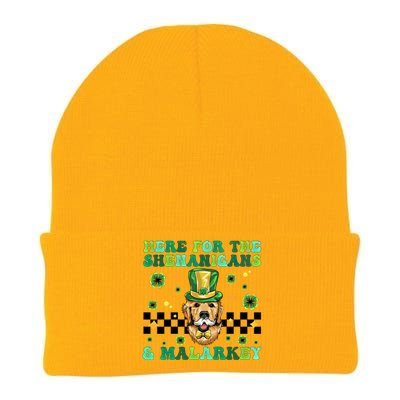 Here For The Shenanigans And Malarkey Meaningful Gift Knit Cap Winter Beanie