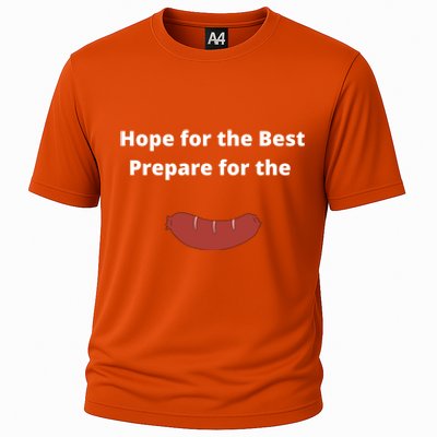 Hope For The Best Prepare For The Worst Wurst Sausage Pun Gift Cooling Performance Crew T-Shirt