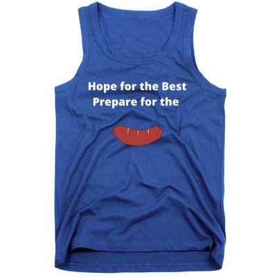 Hope For The Best Prepare For The Worst Wurst Sausage Pun Gift Tank Top