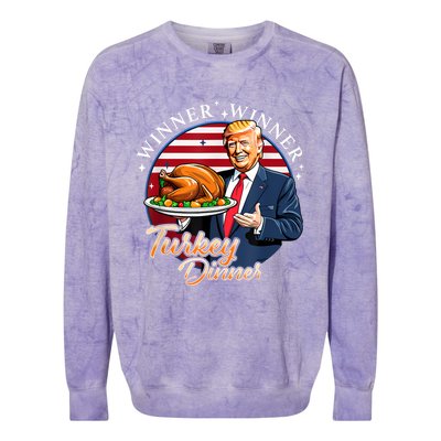 Humor Funny Trump Winner Winner Turkey Dinner Thanksgiving Colorblast Crewneck Sweatshirt