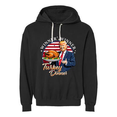 Humor Funny Trump Winner Winner Turkey Dinner Thanksgiving Garment-Dyed Fleece Hoodie