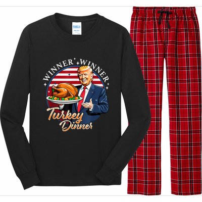 Humor Funny Trump Winner Winner Turkey Dinner Thanksgiving Long Sleeve Pajama Set