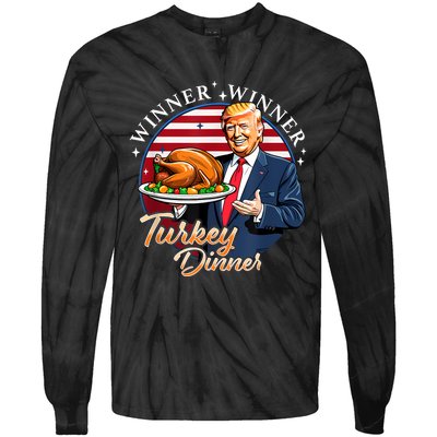 Humor Funny Trump Winner Winner Turkey Dinner Thanksgiving Tie-Dye Long Sleeve Shirt