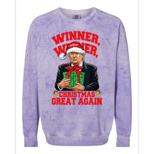 Humor Funny Trump Winner Winner Christmas Great Again Colorblast Crewneck Sweatshirt