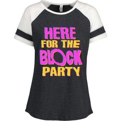 Here For The Block Party Enza Ladies Jersey Colorblock Tee