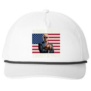 Humor Funny Trump Winner Winner Turkey Dinner Thanksgiving Gift Snapback Five-Panel Rope Hat