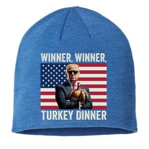 Humor Funny Trump Winner Winner Turkey Dinner Thanksgiving Gift Sustainable Beanie