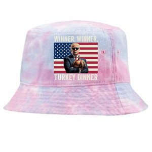 Humor Funny Trump Winner Winner Turkey Dinner Thanksgiving Gift Tie-Dyed Bucket Hat