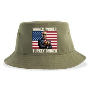 Humor Funny Trump Winner Winner Turkey Dinner Thanksgiving Gift Sustainable Bucket Hat