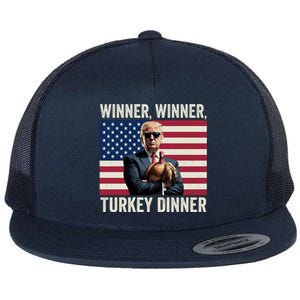 Humor Funny Trump Winner Winner Turkey Dinner Thanksgiving Gift Flat Bill Trucker Hat