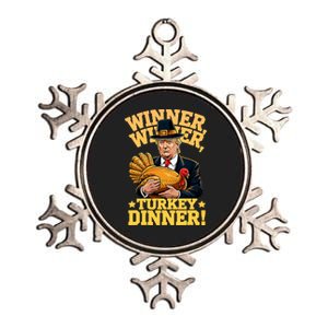 Humor Funny Trump Winner Winner Turkey Dinner Thanksgiving Metallic Star Ornament