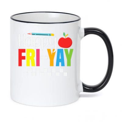 Happy Friyay Teacher Funny Friyay Friday Weekend Teachers 11oz Black Color Changing Mug