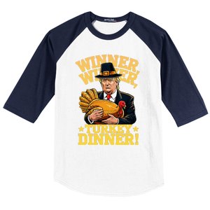 Humor Funny Trump Winner Winner Turkey Dinner Thanksgiving Baseball Sleeve Shirt