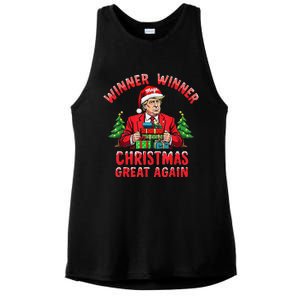 Humor Funny Trump Winner Winner Christmas Great Again Ladies PosiCharge Tri-Blend Wicking Tank