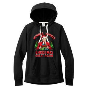 Humor Funny Trump Winner Winner Christmas Great Again Women's Fleece Hoodie