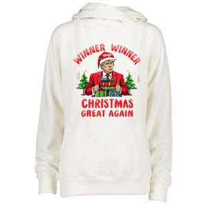 Humor Funny Trump Winner Winner Christmas Great Again Womens Funnel Neck Pullover Hood