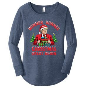 Humor Funny Trump Winner Winner Christmas Great Again Women's Perfect Tri Tunic Long Sleeve Shirt