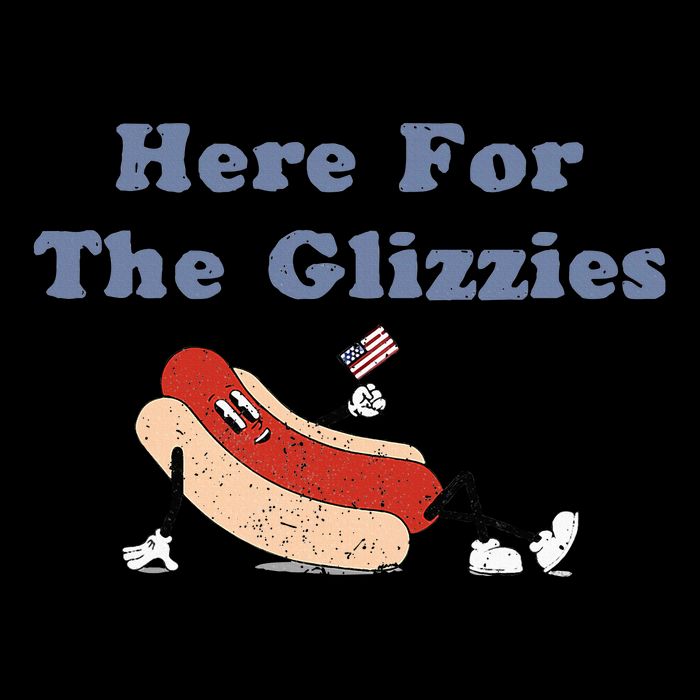 Here For The Glizzies 4th Of July Stripe Pom Pom Beanie
