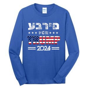 Hebrews For Trump 2024 In Hebrew Israeli Jewish Republican Tall Long Sleeve T-Shirt