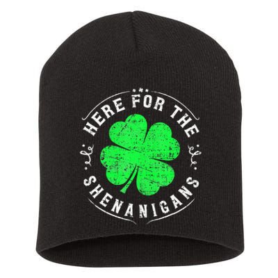 Here For The Shenanigans St Patricks Day Short Acrylic Beanie