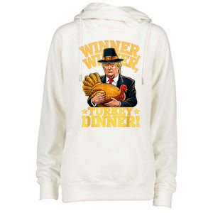 Humor Funny Trump Winner Winner Turkey Dinner Thanksgiving Womens Funnel Neck Pullover Hood