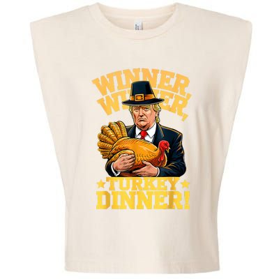 Humor Funny Trump Winner Winner Turkey Dinner Thanksgiving Garment-Dyed Women's Muscle Tee