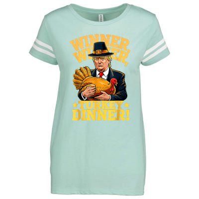 Humor Funny Trump Winner Winner Turkey Dinner Thanksgiving Enza Ladies Jersey Football T-Shirt