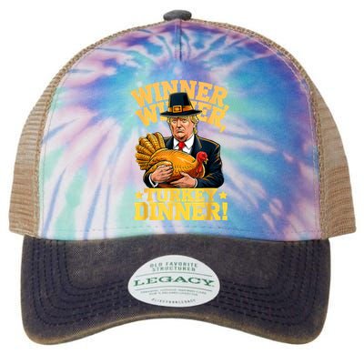 Humor Funny Trump Winner Winner Turkey Dinner Thanksgiving Legacy Tie Dye Trucker Hat