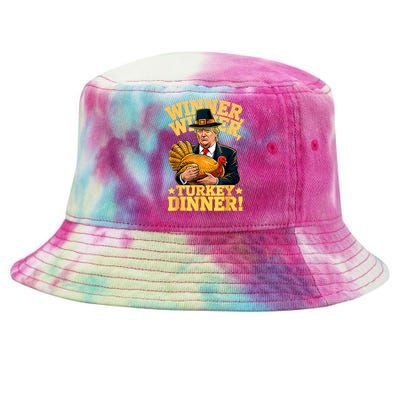 Humor Funny Trump Winner Winner Turkey Dinner Thanksgiving Tie-Dyed Bucket Hat