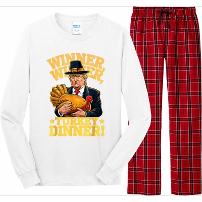 Humor Funny Trump Winner Winner Turkey Dinner Thanksgiving Long Sleeve Pajama Set