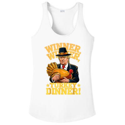 Humor Funny Trump Winner Winner Turkey Dinner Thanksgiving Ladies PosiCharge Competitor Racerback Tank