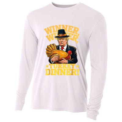 Humor Funny Trump Winner Winner Turkey Dinner Thanksgiving Cooling Performance Long Sleeve Crew