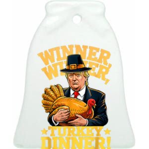 Humor Funny Trump Winner Winner Turkey Dinner Thanksgiving Ceramic Bell Ornament