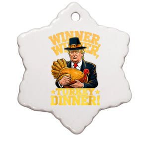 Humor Funny Trump Winner Winner Turkey Dinner Thanksgiving Ceramic Star Ornament