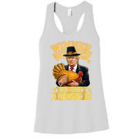 Humor Funny Trump Winner Winner Turkey Dinner Thanksgiving Women's Racerback Tank