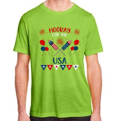 Hooray For The Usa 4th July Patriotic Usa Independence Day Cool Gift Adult ChromaSoft Performance T-Shirt