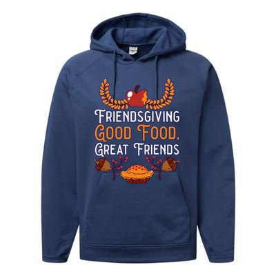 Happy Friendsgiving Thanksgiving Friends Holiday Friendship Great Gift Performance Fleece Hoodie