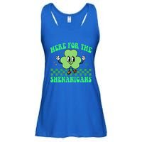 Here For The Shenanigans Groovy St Patricks Day Shamrock Gift Ladies Essential Flowy Tank