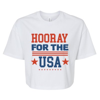 Hooray For The Usa Patriotic Memorial Day Meaningful Gift Bella+Canvas Jersey Crop Tee